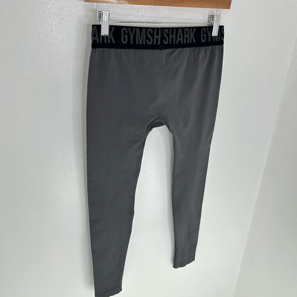 Gymshark Womens Leggings‎ Size Small Gray Midrise Logo Workout Activewear 27x25 - Picture 9 of 11